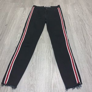 Zara black skinny jeans w stripe